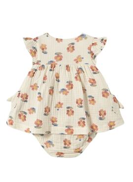 Robe Mayoral plate à motifs de fleurs beige bébé