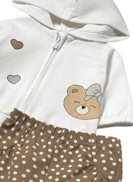 Survêtement Mayoral à capuche couleur biscuit marron pour bébé