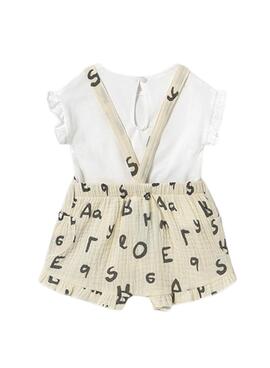 Ensemble Mayoral combinaison et chemise beige pour bébé