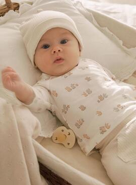 Ensemble 3 pièces Mayoral bonnet beige et chaussettes pour bébé
