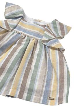 Robe en lin à rayures Mayoral pour bébé