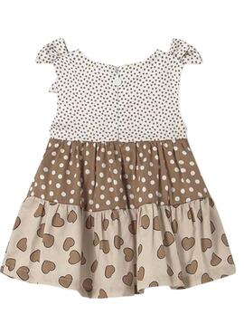 Robe Mayoral marron biscuit combinée pour bébé