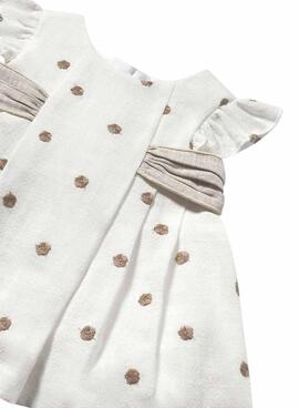 Robe blanche brodée Mayoral pour bébé