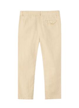 Pantalon Mayoral lin délavé beige pour garçon