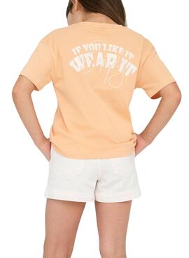 T-shirt Only Kids Bobba orange pour fille