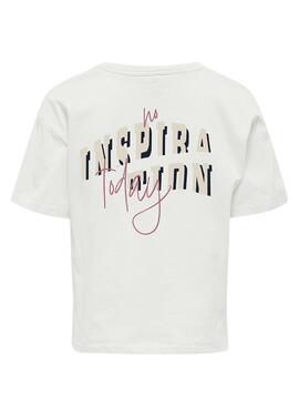 T-shirt Only Kids Bobba blanc pour fille