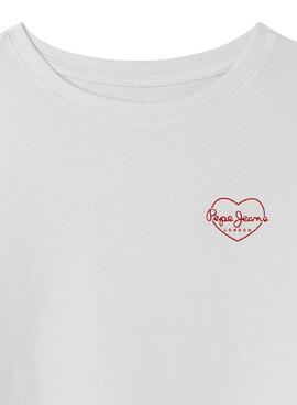 T-shirt Pepe Jeans Nicka blanc pour fille