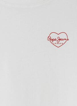 T-shirt Pepe Jeans Nicka blanc pour fille