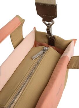 Sac à main Pepe Jeans Zadie rose et beige pour femme