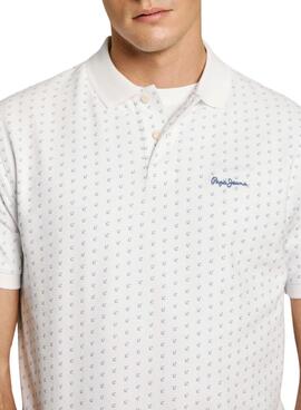 Polo Pepe Jeans Basil blanc pour homme