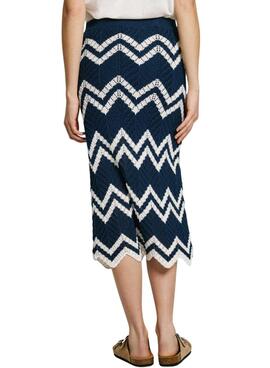 Jupe Pepe Jeans Ollie bleue et blanche pour femme