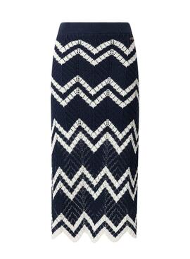Jupe Pepe Jeans Ollie bleue et blanche pour femme