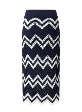 Jupe Pepe Jeans Ollie bleue et blanche pour femme
