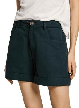 Pepe Jeans Bermuda Jo bleu marine pour femme