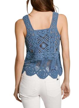 Top Pepe Jeans Olive bleu pour femme