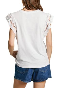 T-shirt Pepe Jeans Vic blanc pour femme