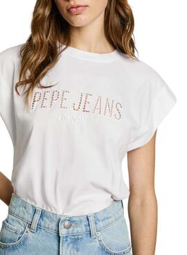 T-shirt Pepe Jeans Vivith blanc pour femme