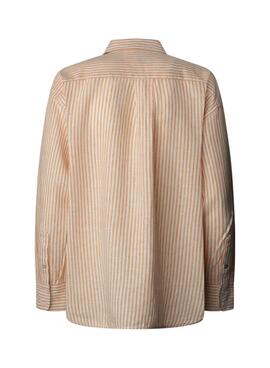 Chemise Pepe Jeans Dream orange et blanc pour femme