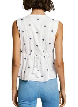 Blouse Pepe Jeans Elvire blanc pour femme
