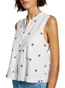 Blouse Pepe Jeans Elvire blanc pour femme