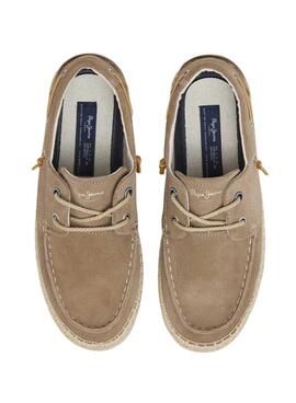 Chaussures bateau Pepe Jeans Tourist beige pour homme