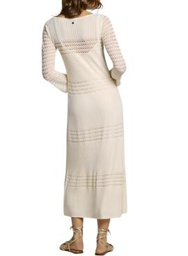 Robe Pepe Jeans Paulina beige pour femme