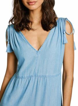 Robe Pepe Jeans Effie bleue pour femme