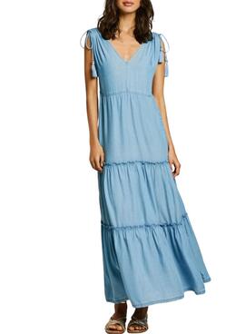 Robe Pepe Jeans Effie bleue pour femme