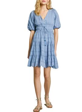 Robe Pepe Jeans Day bleue pour femme