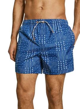 Maillot de bain Pepe Jeans Patchwork bleu pour homme