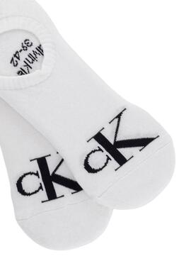 Ensemble de chaussettes Calvin Klein Footie High Cut noires pour homme.