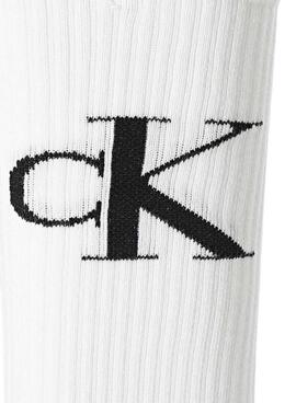 Pack de calcetines Calvin Klein Monogram blanc pour homme
