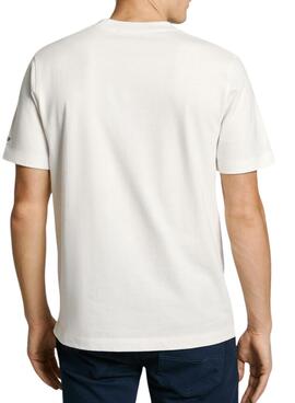 T-shirt Pepe Jeans Talbot blanc pour homme.