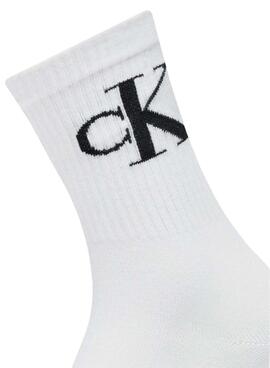 Ensemble de chaussettes Calvin Klein Monogram blanc pour femme