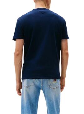 Maillot Tommy Jeans Badge bleu marine pour homme