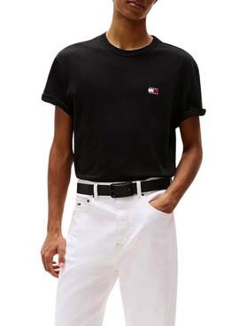 T-shirt Tommy Jeans Badge noir pour homme