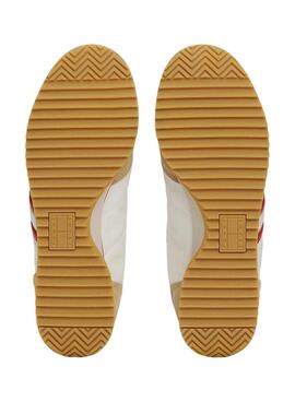 Sneakers Tommy Jeans Retro Runner blanc pour femme.