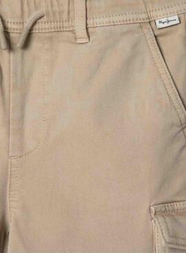 Bermudes Pepe Jeans Gymdigo beige pour enfant
