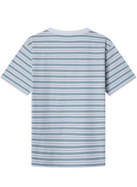 T-shirt Pepe Jeans Jack bleue et blanche pour garçon