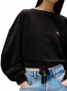 Sweat-shirt Tommy Jeans Tie noir pour femme