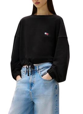 Sweat-shirt Tommy Jeans Tie noir pour femme