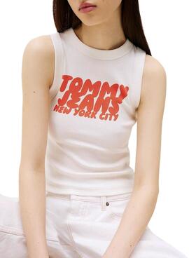 Débardeur Tommy Jeans Bubble blanc pour femme