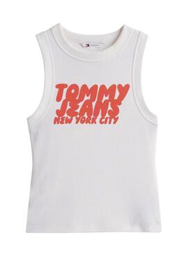 Débardeur Tommy Jeans Bubble blanc pour femme