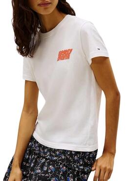 T-shirt Tommy Jeans Bubble blanc pour femme