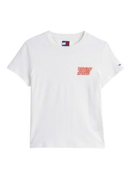 T-shirt Tommy Jeans Bubble blanc pour femme