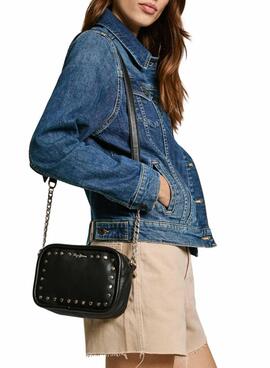 Sac à main Pepe Jeans Brianae clouté noir pour femme