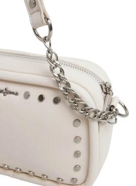 Sac Pepe Jeans Brianae clouté beige pour femme