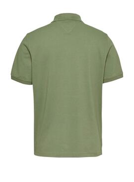 Polo Tommy Jeans Linear vert pour homme
