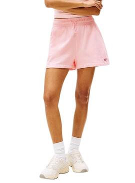 Shorts Tommy Jeans Script rose pour femme