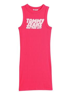 Robe Tommy Jeans Bubble rose pour femme
